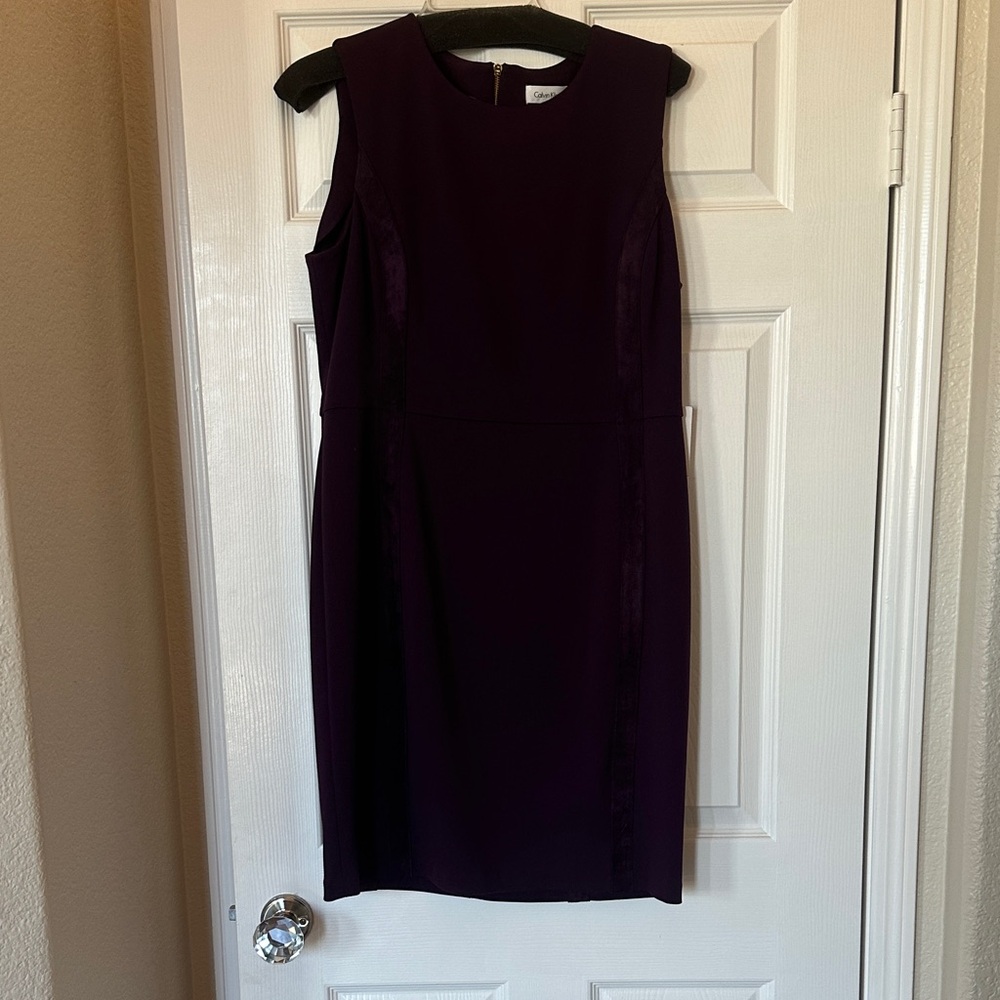 Calvin Klein Sheath Dress in Dark Plum size 12
